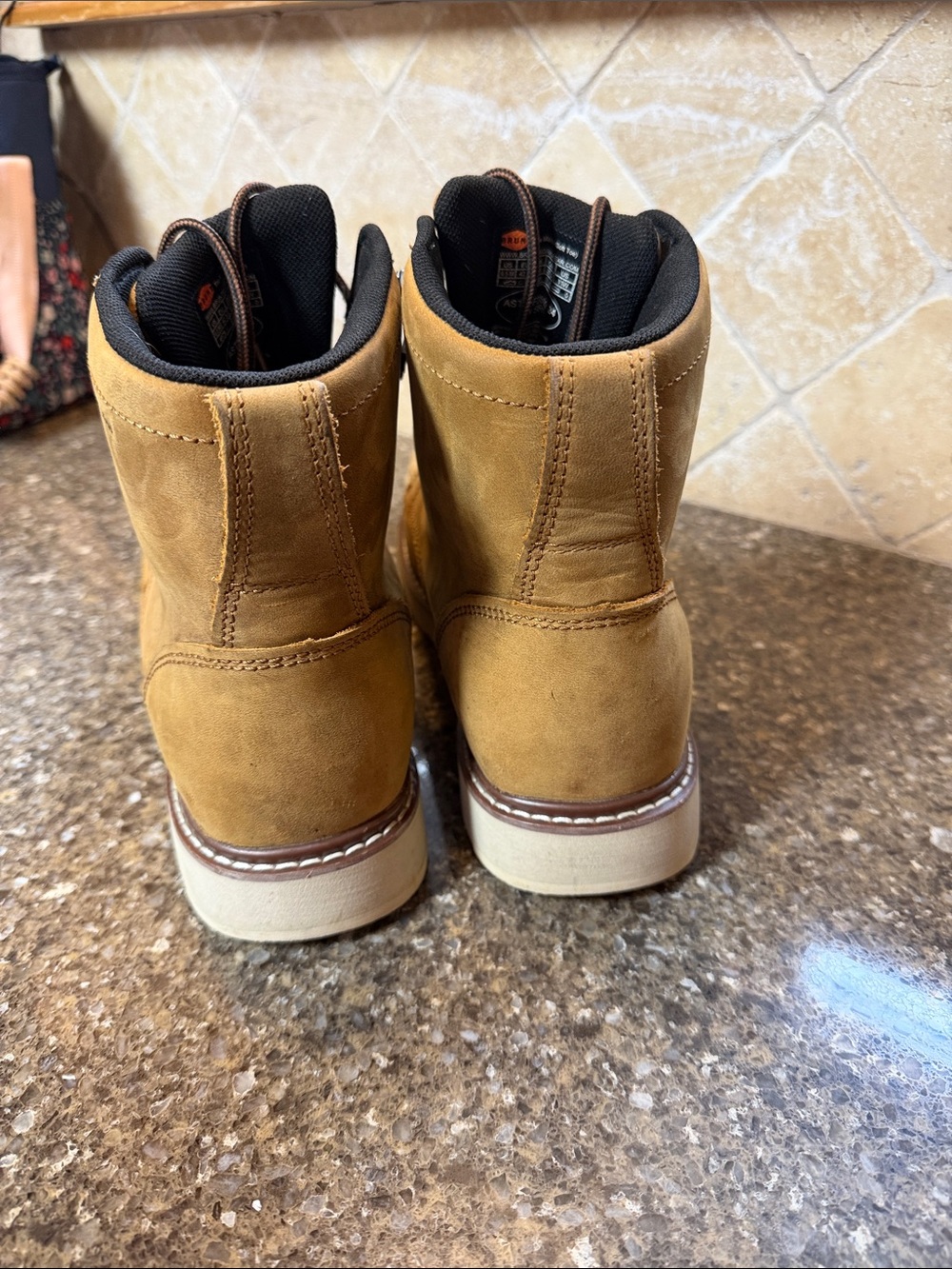 BRUNT Tan Waterproof Soft Toe Work Boots - Picture 4 of 7